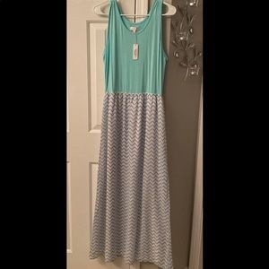 Charming Charlie Mint Chevron Maxi Dress.